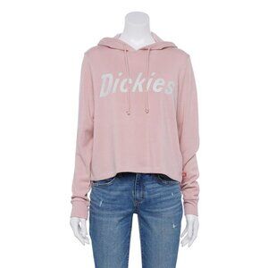 Dickies Junior's‎ Super Soft Pink & White Spell Out Cropped Hoodie NWT Size XS